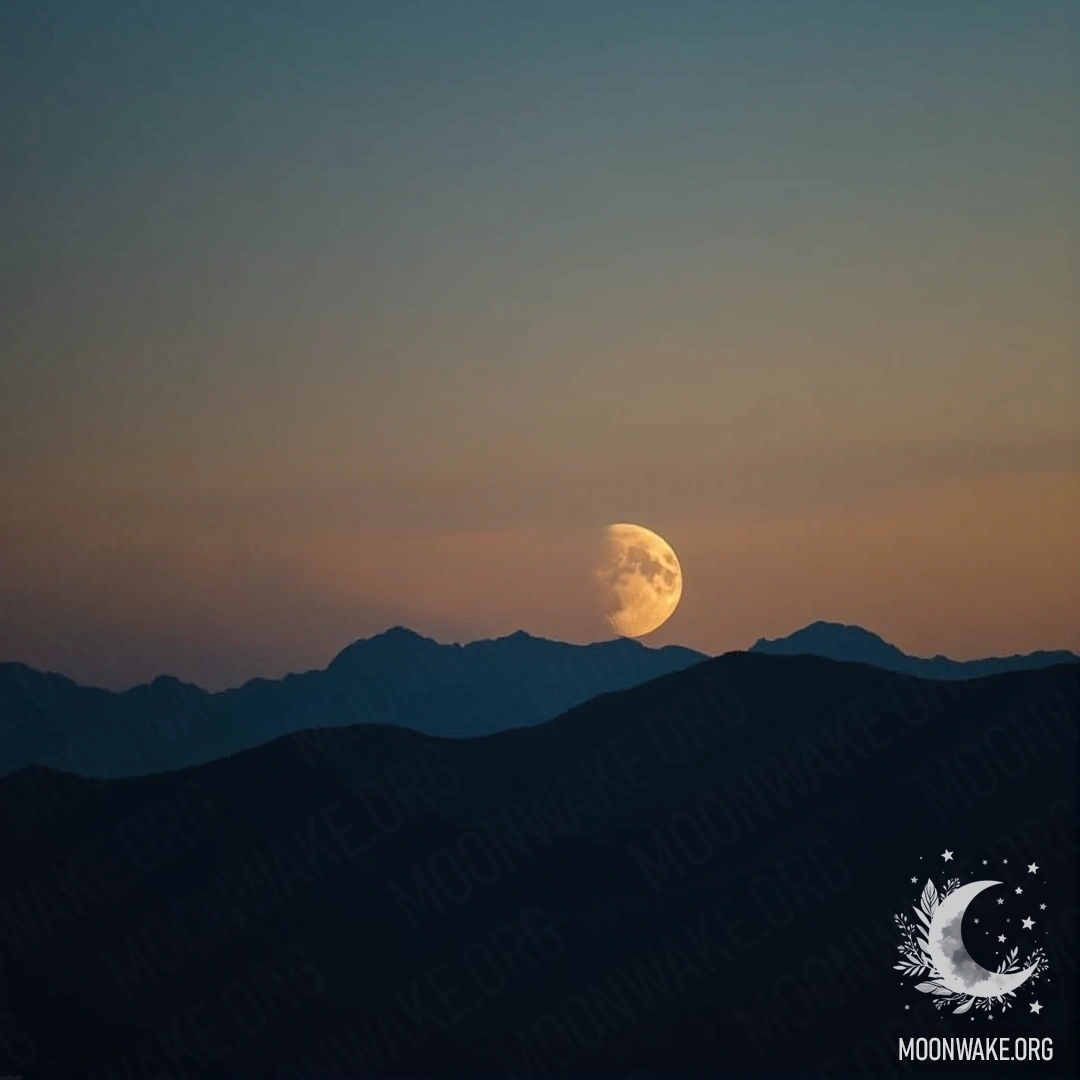 Half-moon above the mountains
