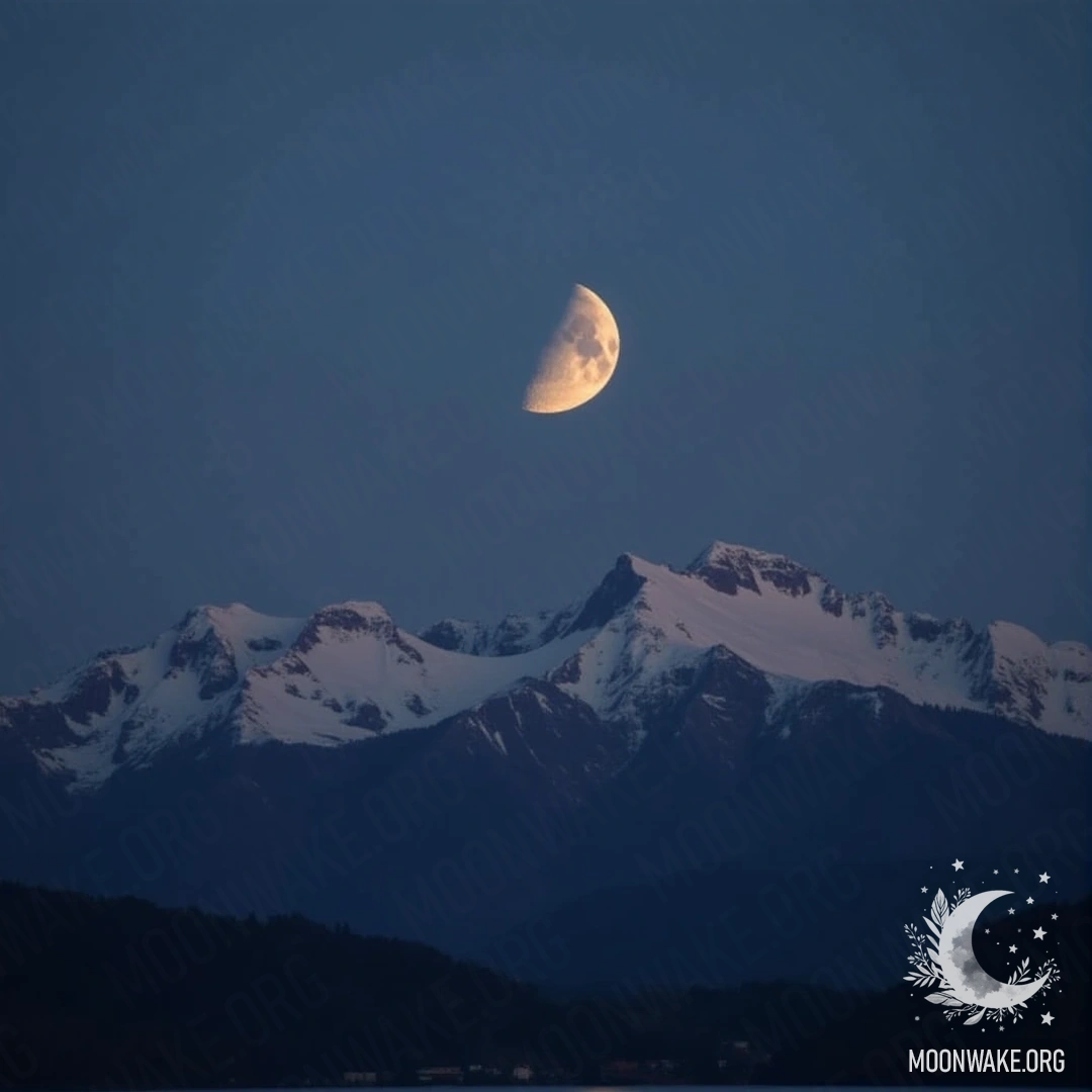 Half-moon above the mountains