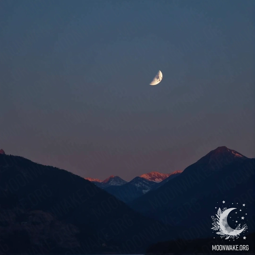 Half-moon above the mountains
