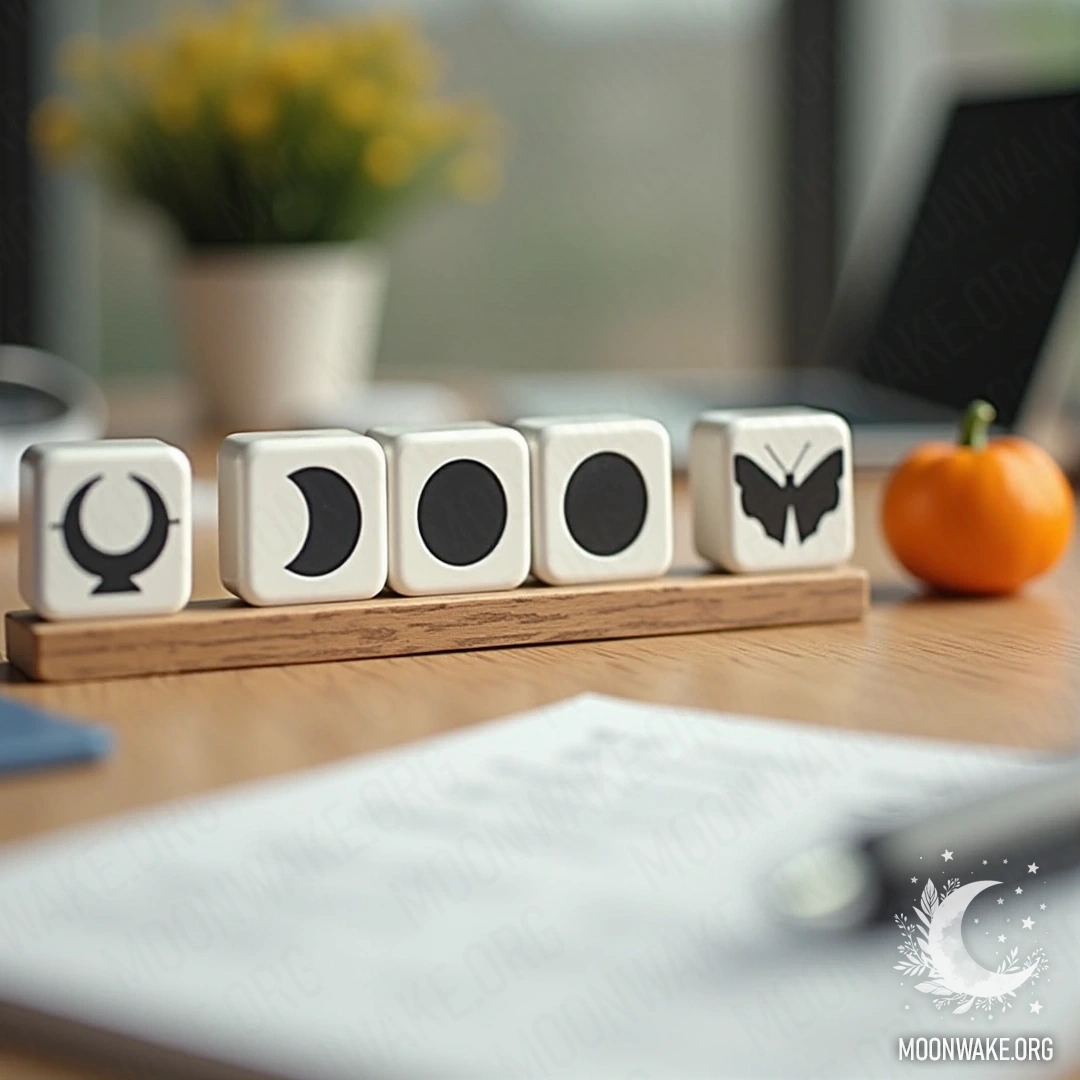 Workspace with a lunar calendar